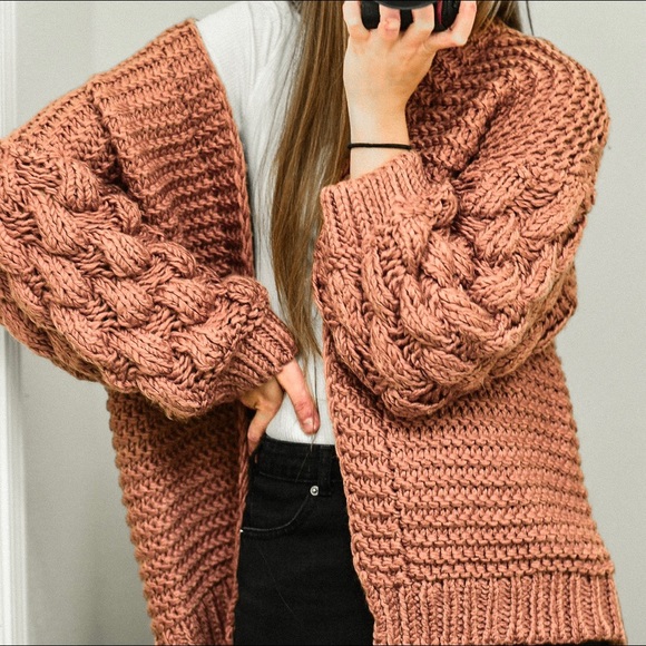 LAST ONE 🍂The HAILEY Chunky Cardigan - MAUVE - Picture 8 of 8